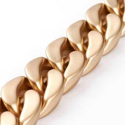 Handmade Spray Painted Acrylic Curb Chains AJEW-JB00894-02-1