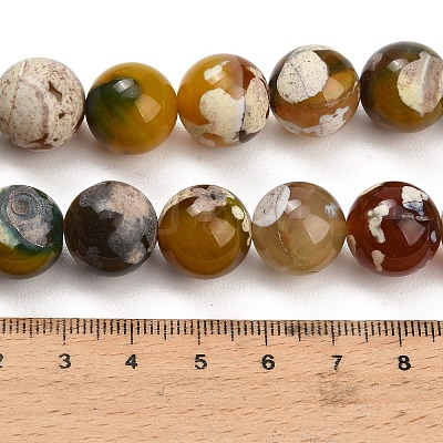 Natural Fire Crackle Agate(Dyed & Heated) Beads Strands G-K425-A02-14mm-1