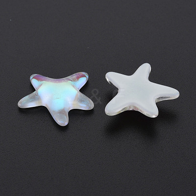 Translucent Electroplated Glass Cabochons EGLA-T026-004-1