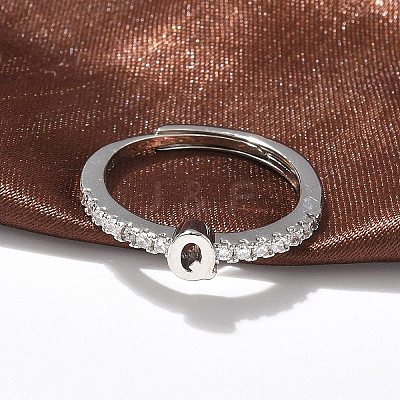 S925 Sterling Silver Adjustable Letter Rings for Women RJEW-M068-01P-Q-1