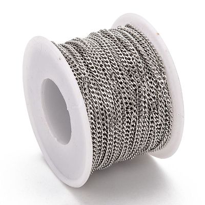 Tarnish Resistant 304 Stainless Steel Curb Chains CHS-P003-05P-1