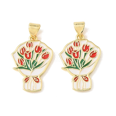 Graduation Season Brass Enamel Pendants KK-CBAF2EC-03G-D01-1