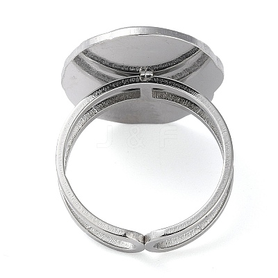 Non-Tarnish 304 Stainless Steel Open Cuff Ring Components STAS-Q308-05P-1