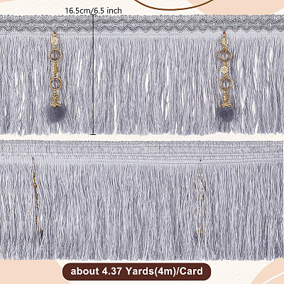 4M Polyester Fringe Tassel Trim DIY-OC0013-37E-1