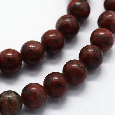 Natural Sesame Jasper/Kiwi Jasper Beads Strands G-I199-18-8mm-1
