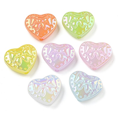 UV Plating Iridescent Acrylic Beads X-OACR-G039-18-1
