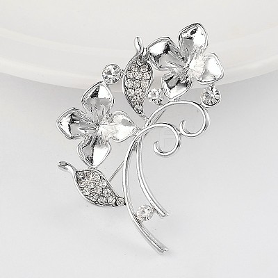 Alloy Rhinestone Brooch Findings ALRI-D043-03P-1