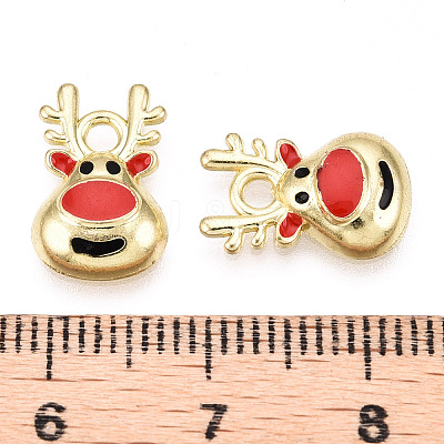 Golden Plated Alloy Enamel Charms X-ENAM-D040-E01-G-1