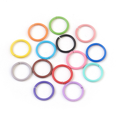 Spray Painted Iron Open Jump Rings IFIN-F149-B-1