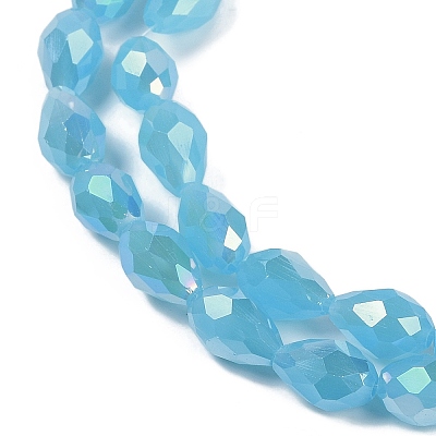 Opaque Solid Color Electroplate Glass Beads Strands EGLA-N013-J6mm-B05-1
