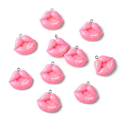 10Pcs Opaque Resin Pendants RESI-YW0003-47B-1