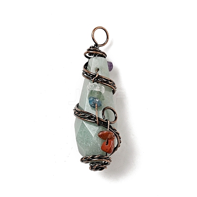 Natural Green Aventurine Pointed Big Pendants G-G860-03R-06-1