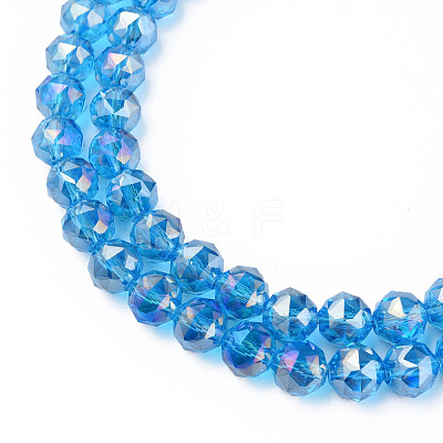 Electroplate Transparent Glass Beads Strands EGLA-N002-34B-D04-1