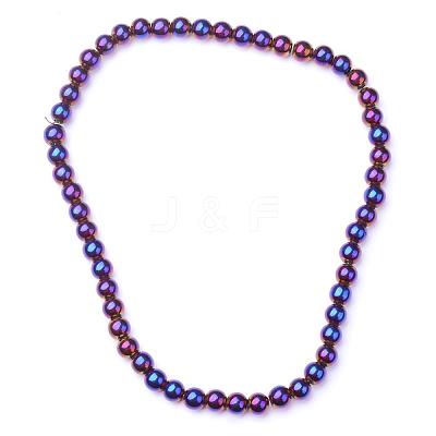Non-magnetic Synthetic Hematite Beads Strands G-S096-4mm-6-1
