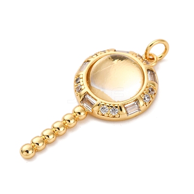 Brass Micro Pave Cubic Zirconia Pendants KK-U076-04G-03-1