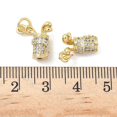 Brass Micro Pave Cubic Zirconia Pendants X-KK-Z120-29G-1