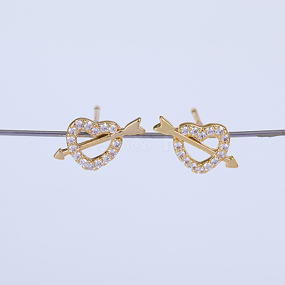 Elegant Cupid Heart Brass Stud Earrings AJ1399-1