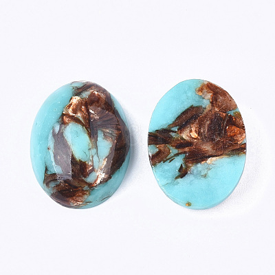 Assembled Synthetic Imperial Jasper and Bronzite Cabochons G-S329-080E-1