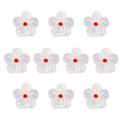 10Pcs Transparent Handmade Bumpy Lampwork Beads LAMP-TADJ0001-48F-1