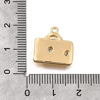 Brass Micro Pave Clear Cubic Zirconia Pendants KK-C096-16A-G-1