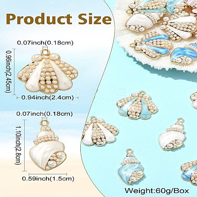 20Pcs 10 Styles Marine Theme Alloy Enamel Pendants FIND-CJ0002-93-1