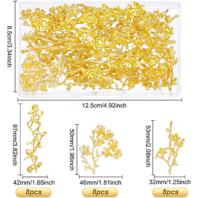 24Pcs 3 Style Electroplated Alloy Rhinestone Settings PALLOY-BC0002-20-1