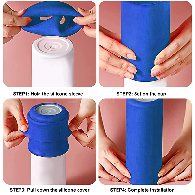 2Pcs 2 Style Silicone Cup Sleeve AJEW-GF0005-23B-1