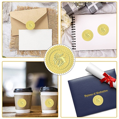 34 Sheets Self Adhesive Gold Foil Embossed Stickers DIY-WH0509-017-1