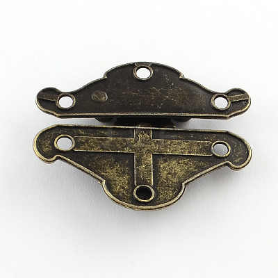Wooden Box Lock Catch Clasps X-IFIN-R203-48AB-1