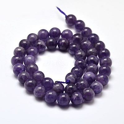 Natural Amethyst Round Bead Strands X-G-I168-09-6mm-1