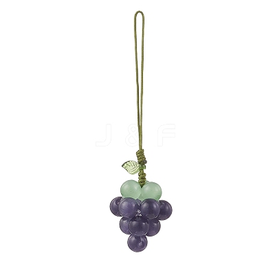 3Pcs Cat Eye Grape Pendant Decorations HJEW-TA00415-1
