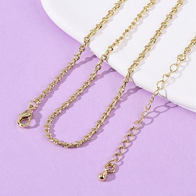 Brass Textured Twisted Chain Necklaces MAK-L045-05G-1