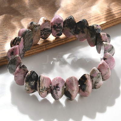 Bicone Natural Rhodonite Beads Stretch Bracelets for Women Men BJEW-C097-05B-1