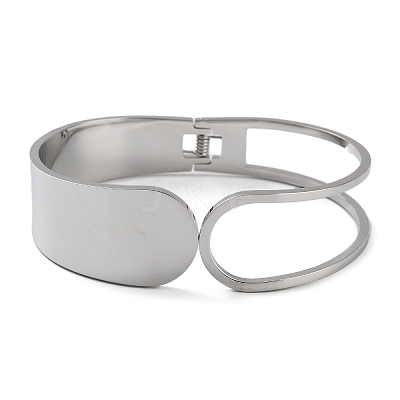 Non-Tarnish Hollow Out 304 Stainless Steel Wide Cuff Bangles BJEW-G689-01P-1