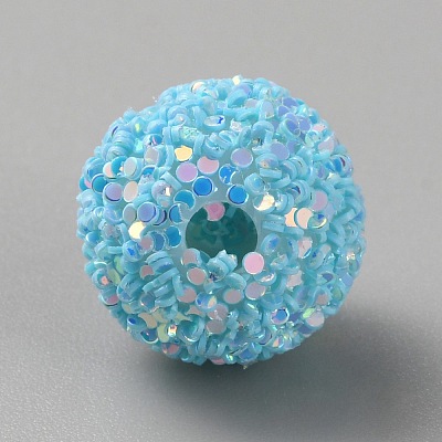 Opaque Acrylic Beads MACR-WH0010-12I-1