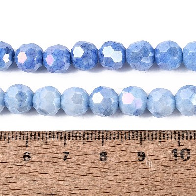 Anti-Tarnish Electroplate Glass Beads Strands EGLA-ZX010-8mm-09-1