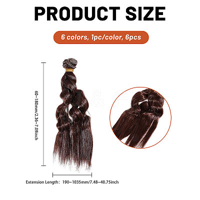6Pcs 6 Styles PP/Fibre Twist Braid DIY-GL0005-60-1