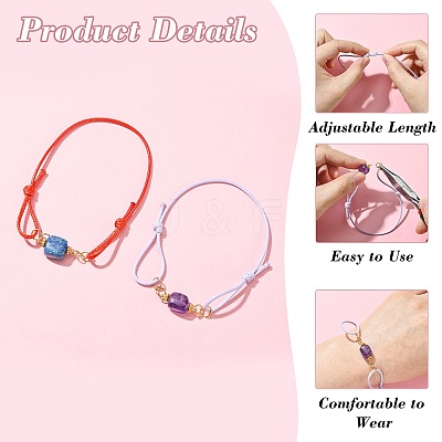 60Pcs 12 Colors Adjustable Waxed Polyester Cord Bracelet Making AJEW-CJ00011-1