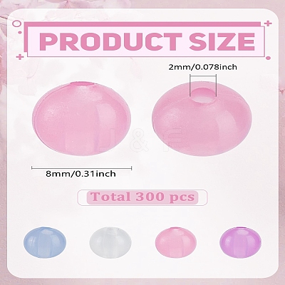 300Pcs Transparent Resin Beads MACR-LP0001-07-1
