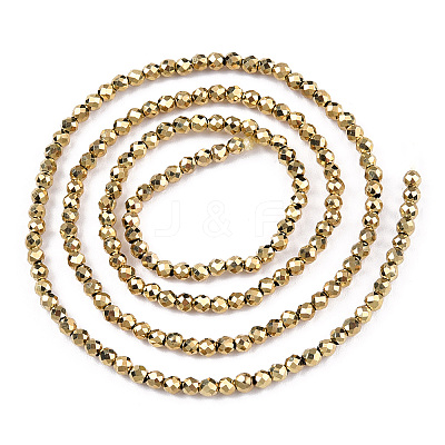 Electroplate Glass Beads Strands EGLA-T027-01G-1