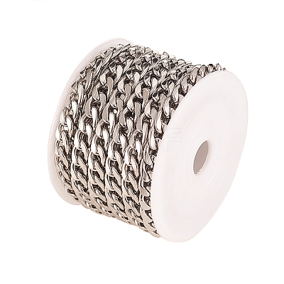 304 Stainless Steel Cuban Link Chains CHS-CJ0001-27B-1