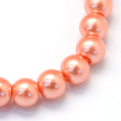 Baking Paint Pearlized Glass Pearl Round Bead Strands X-HY-Q003-10mm-77-1