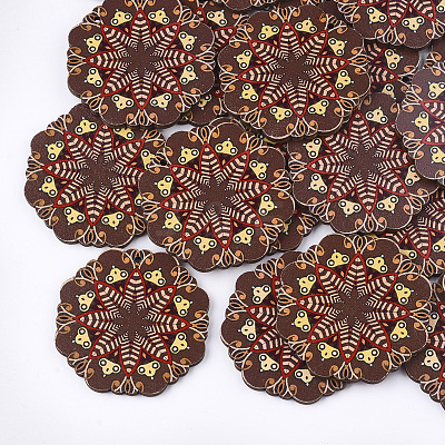 Printed Basswood Pendants WOOD-S045-007G-1