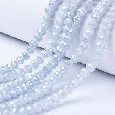 Electroplate Glass Beads Strands EGLA-A034-P6mm-A-1