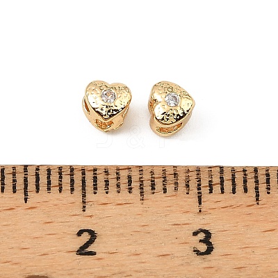 Brass Clear Cubic Zirconia Beads KK-D106-02G-1
