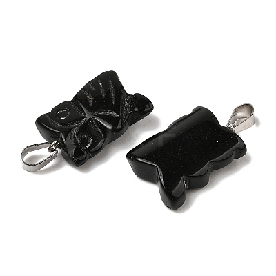 Natural Obsidian Pendants G-B127-09P-04-1