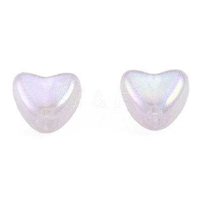 Rainbow Iridescent Plating Acrylic Beads OACR-N010-072-1