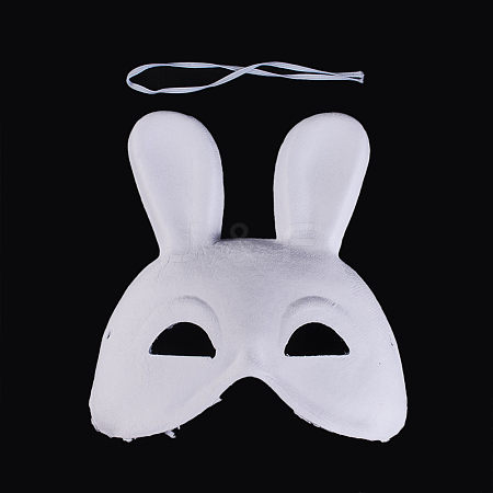 Party Bunny Paper Face Masks AJEW-WH0064-02A-1