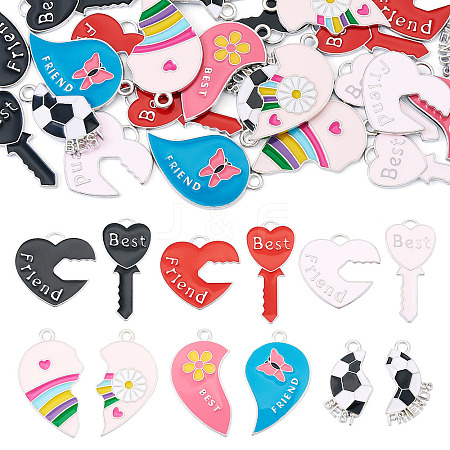 12 Sets 6 Styles Alloy Enamel Split Pendants FIND-TA0006-61-1
