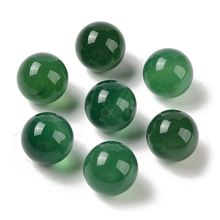 Natural Green Onyx Agate No Hole Sphere Beads G-K353-04B-27-1